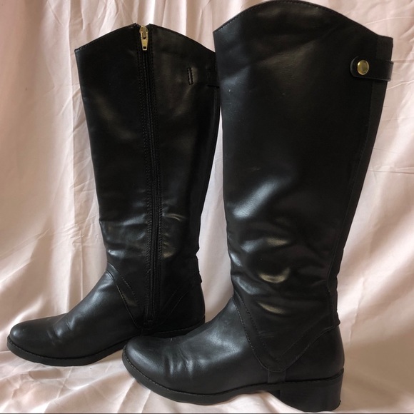 target black leather boots